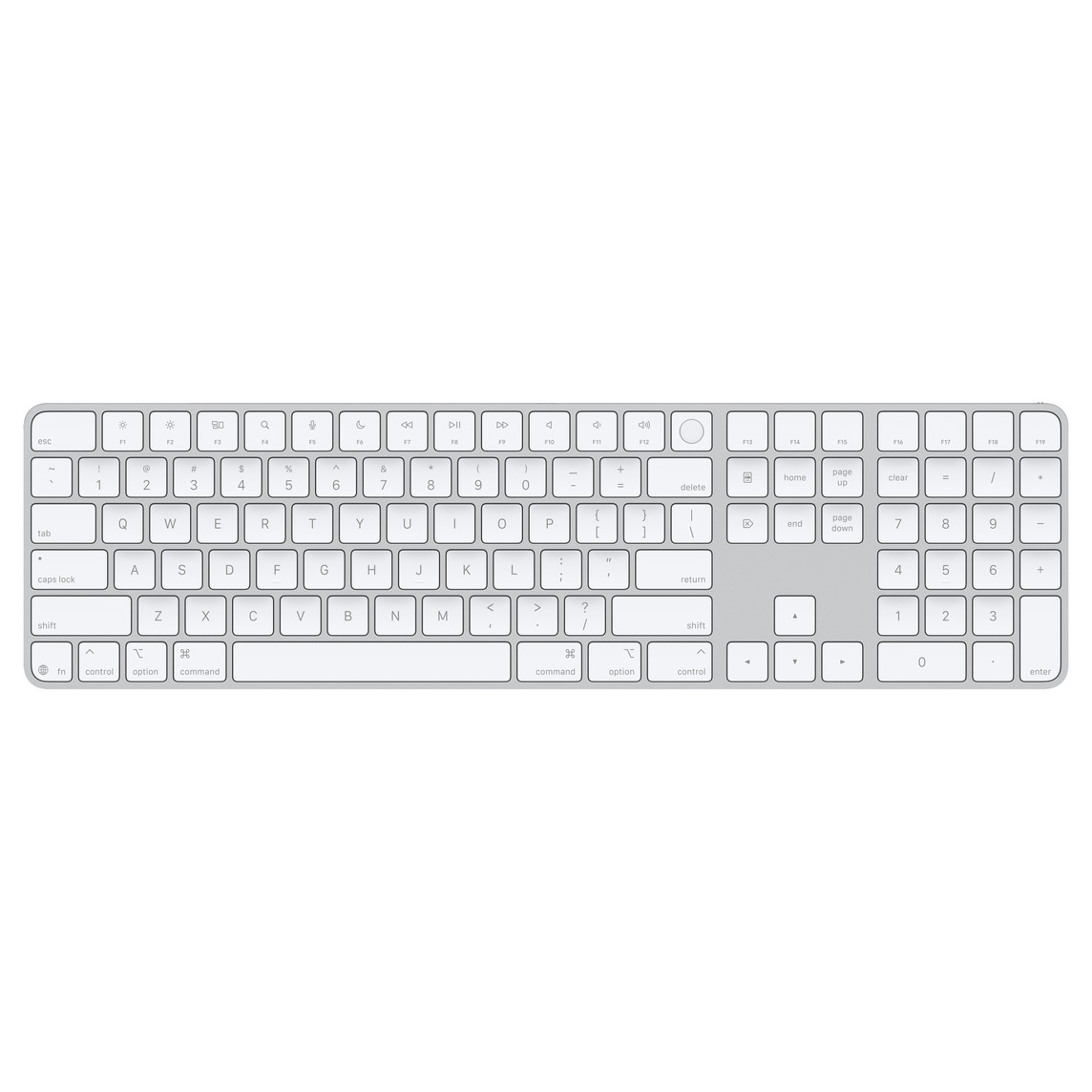 Magic Keyboard with Touch ID and Numeric Keypad for Mac models with Apple silicon (USB–C) - US English - White Keys