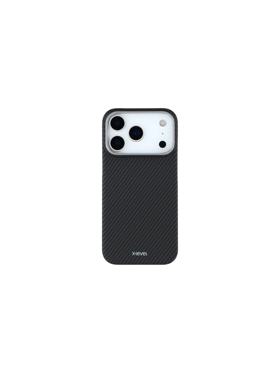 iPhone 17 Pro Max Carbon Fiber 0.6mm Slim X-LEVEL 600D Carbon Case - Black