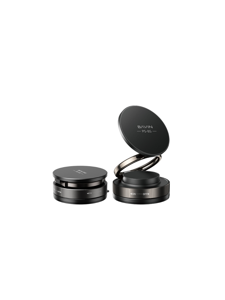 BAVIN D-S-PS85 Foldable Magnetic Vacuum Universal Car Mount 360° Rotating Phone Holder w/ Strong Magnetic Suction